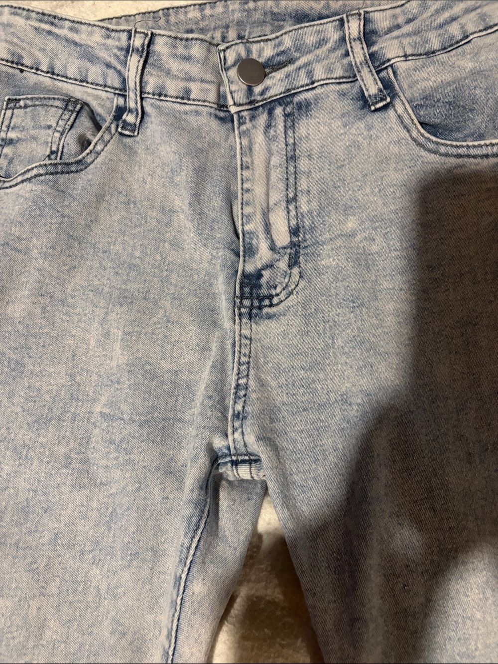 Y2K Light Wash Flare Jeans Large Stretch Denim Bootcut 31" Inseam - Size Large - Picture 6 of 8